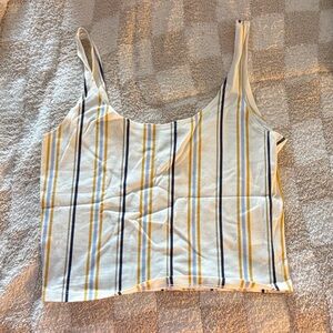 Forever 21 Yellow and Blue Striped Tank Top